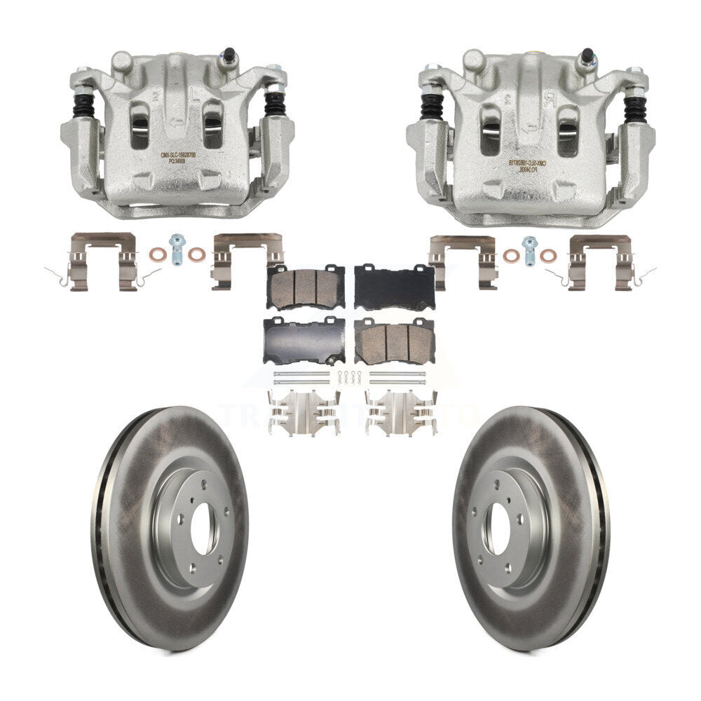 Front Brake Caliper Coat Rotor Ceramic Pad Kit For 09-13 INFINITI G37 With Brembo Brakes KCG-102778N