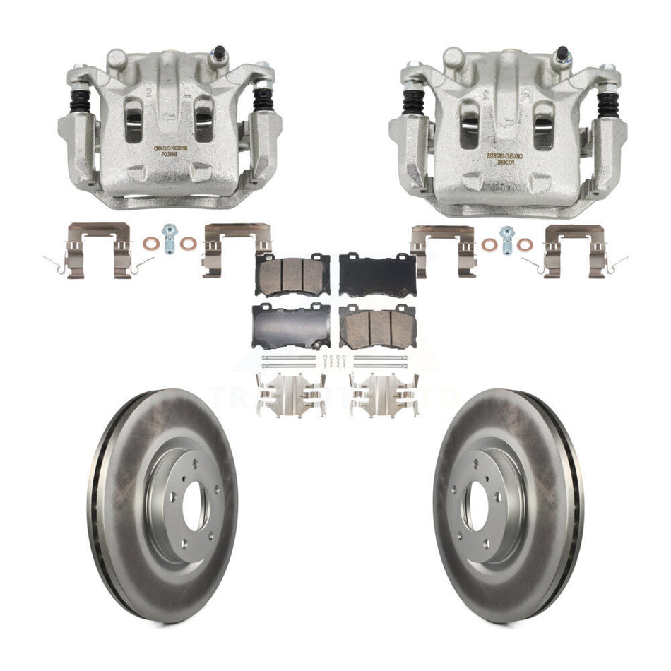 Front Brake Caliper Coat Rotor Ceramic Pad Kit For 09-13 INFINITI G37 With Brembo Brakes KCG-102778N