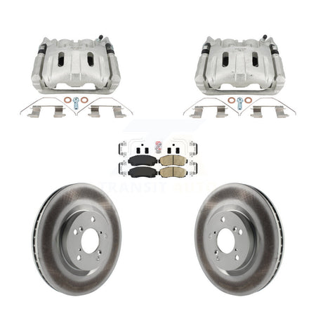 Front Disc Brake Caliper Coated Rotors And Ceramic Pads Kit For 2011-2014 Honda Odyssey KCG-102779N