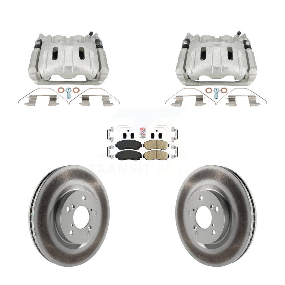 Front Disc Brake Caliper Coated Rotors And Ceramic Pads Kit For 2011-2014 Honda Odyssey KCG-102779N