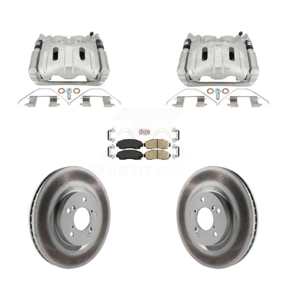 Front Disc Brake Caliper Coated Rotors And Ceramic Pads Kit For 2011-2014 Honda Odyssey KCG-102780N