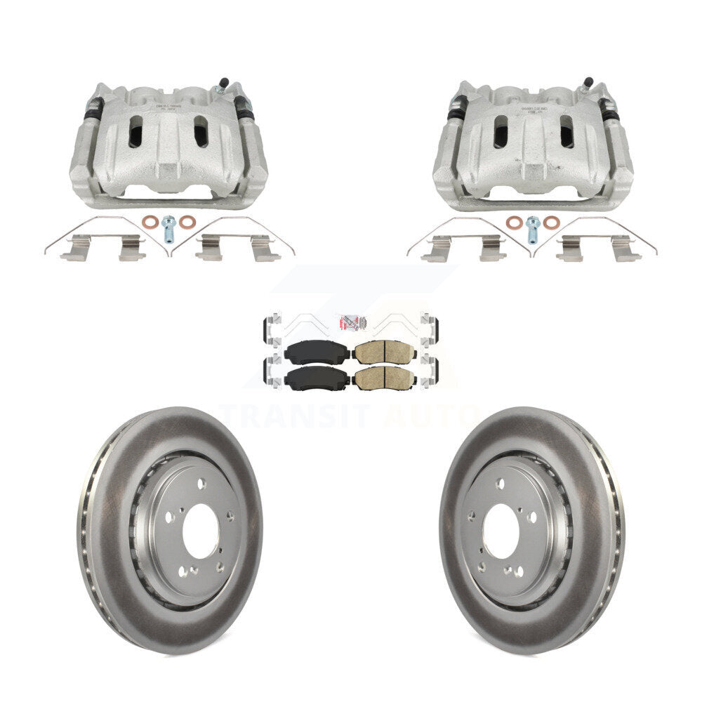 Front Disc Brake Caliper Coated Rotors And Ceramic Pads Kit For 2015-2017 Honda Odyssey KCG-102782N