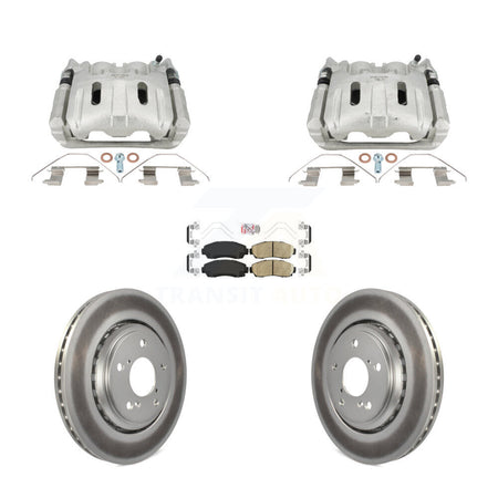 Front Disc Brake Caliper Coated Rotors And Ceramic Pads Kit For 2015-2017 Honda Odyssey KCG-102782N