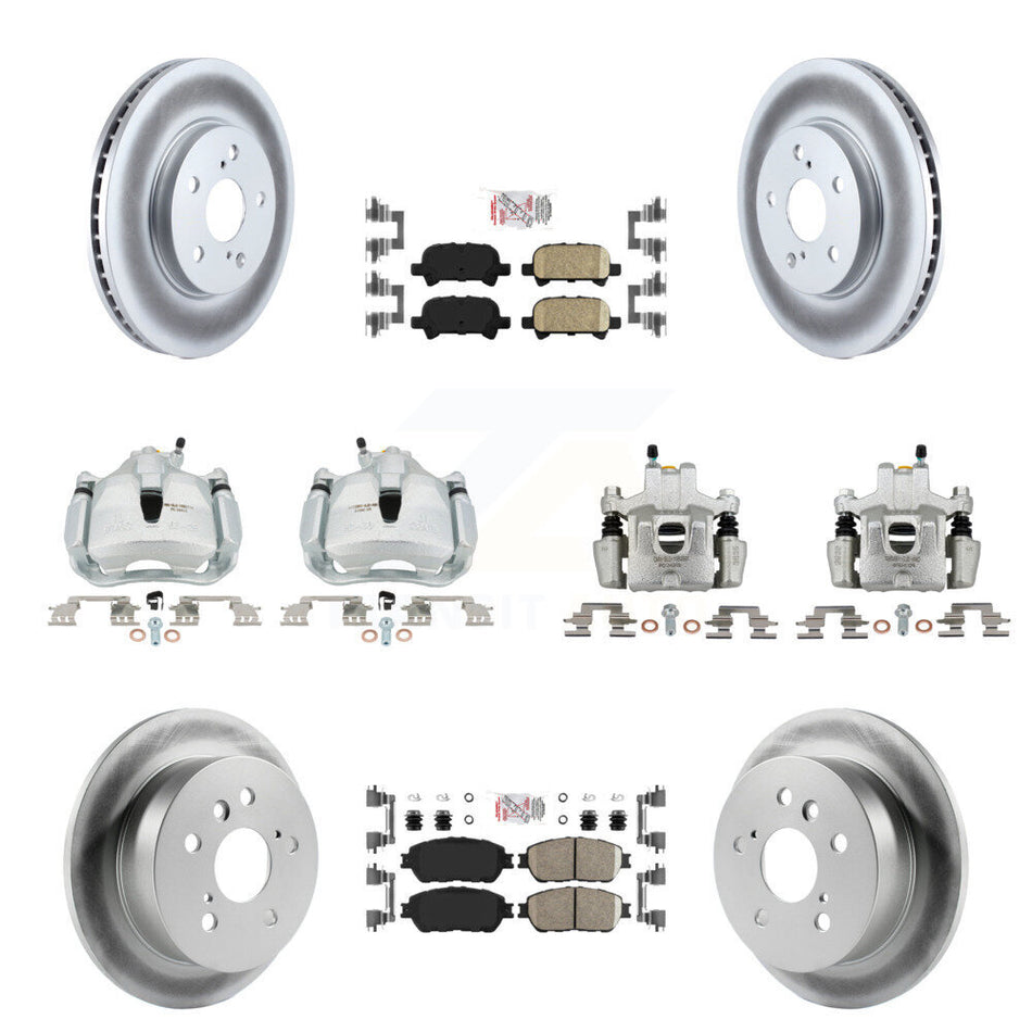 Front Rear Disc Brake Caliper Coat Rotor Ceramic Pad Kit (10Pc) For Toyota Solara Avalon KCG-102784N