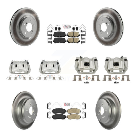 Front Rear Brake Caliper Coat Rotor & Ceramic Pad Kit (10Pc) For 2011-2014 Honda Odyssey KCG-102788N