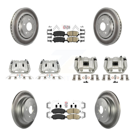 Front Rear Brake Caliper Coat Rotor & Ceramic Pad Kit (10Pc) For 2015-2017 Honda Odyssey KCG-102789N
