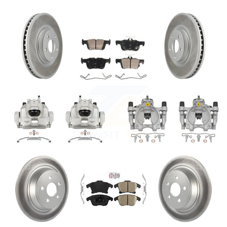 Front Rear Disc Brake Caliper Coated Rotors And Ceramic Pads Kit (10Pc) For KCG-102797N