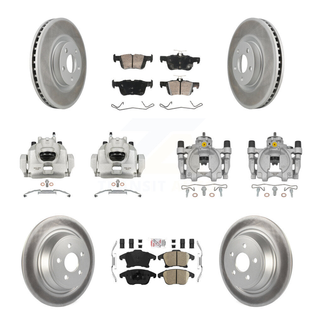 Front Rear Disc Brake Caliper Coated Rotors And Ceramic Pads Kit (10Pc) For KCG-102798N