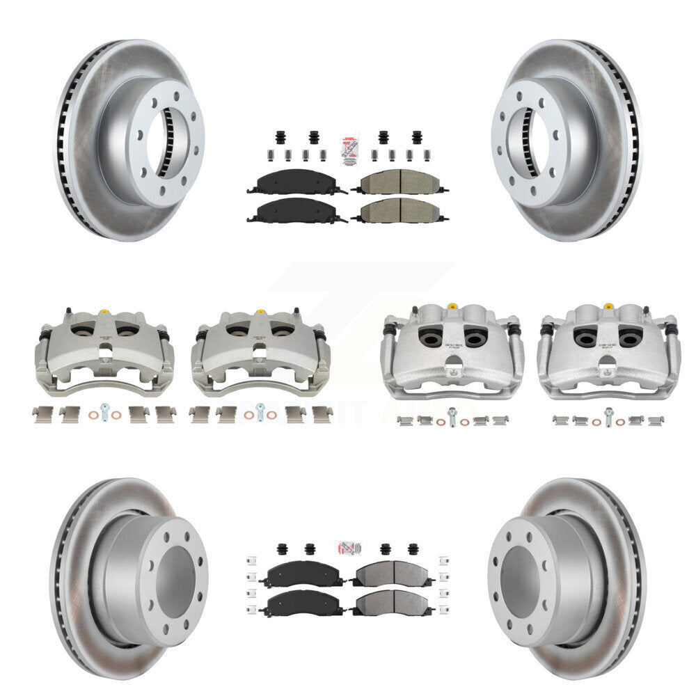 Front Rear Brake Caliper Coat Rotor Semi-Metallic Pad Kit (10Pc) For Ram 3500 2500 Dodge KCG-102801N