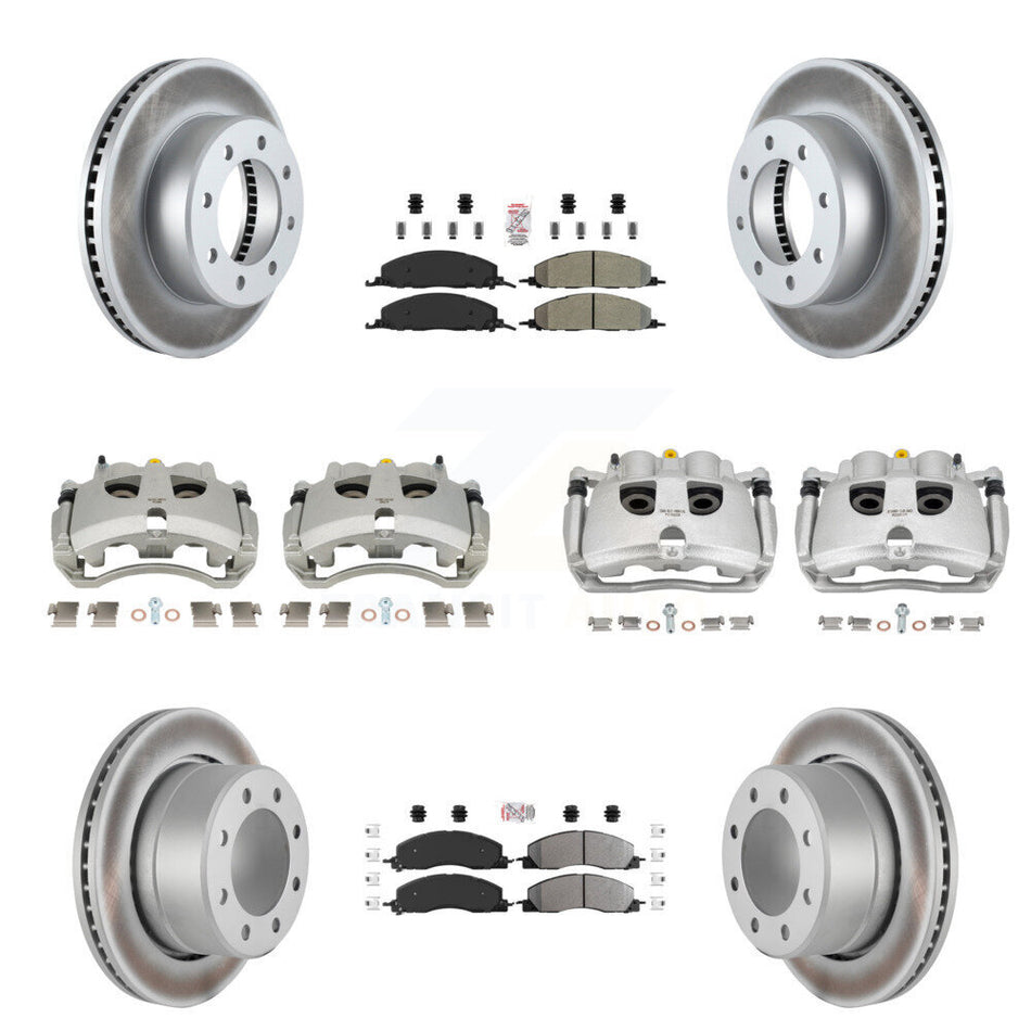 Front Rear Brake Caliper Coat Rotor Semi-Metallic Pad Kit (10Pc) For Ram 3500 2500 Dodge KCG-102801N