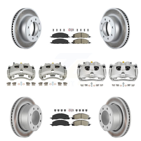 Front Rear Brake Caliper Coat Rotor Semi-Metallic Pad Kit (10Pc) For Ram 3500 2500 Dodge KCG-102804N