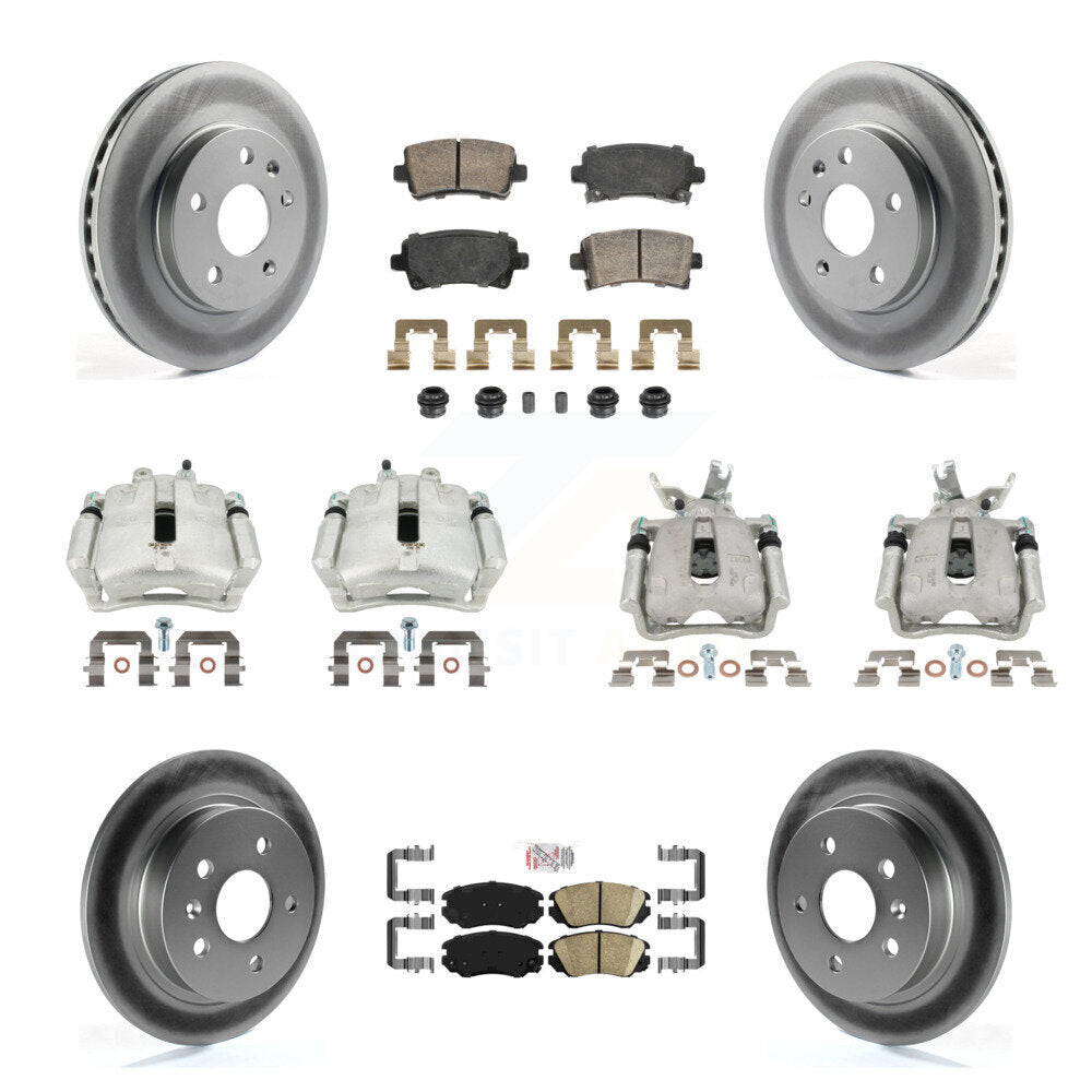 Front Rear Disc Brake Caliper Coat Rotor And Ceramic Pad Kit (10Pc) For Chevrolet Malibu KCG-102830N
