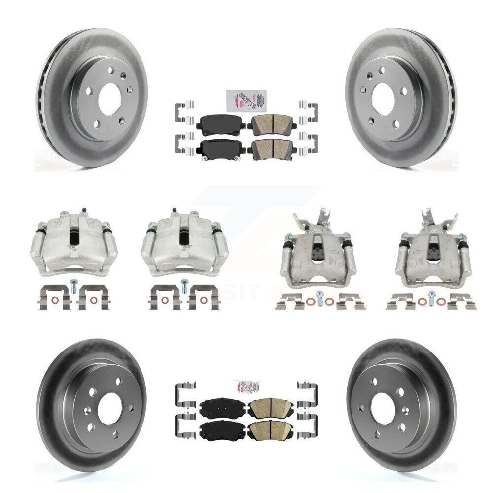 Front Rear Disc Brake Caliper Coat Rotor And Ceramic Pad Kit (10Pc) For Chevrolet Malibu KCG-102832N