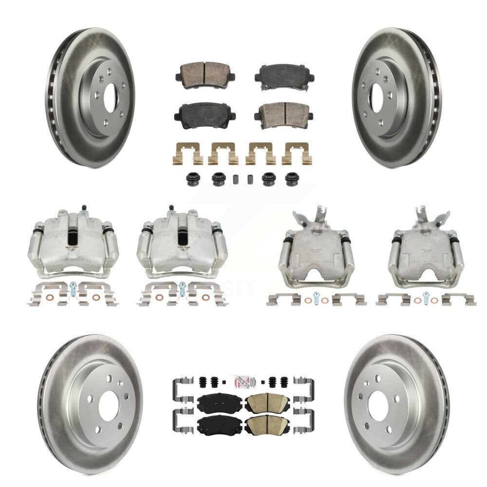 Front Rear Disc Brake Caliper Coat Rotor And Ceramic Pad Kit (10Pc) For Chevrolet Malibu KCG-102833N