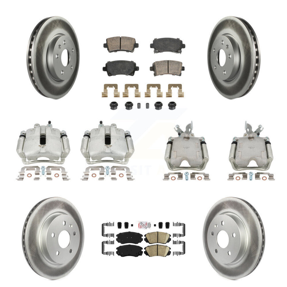Front Rear Disc Brake Caliper Coat Rotor And Ceramic Pad Kit (10Pc) For Chevrolet Malibu KCG-102837N