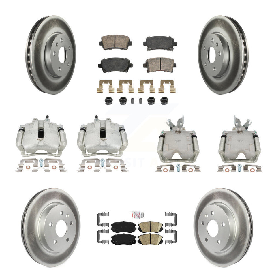 Front Rear Disc Brake Caliper Coat Rotor And Ceramic Pad Kit (10Pc) For Chevrolet Malibu KCG-102838N