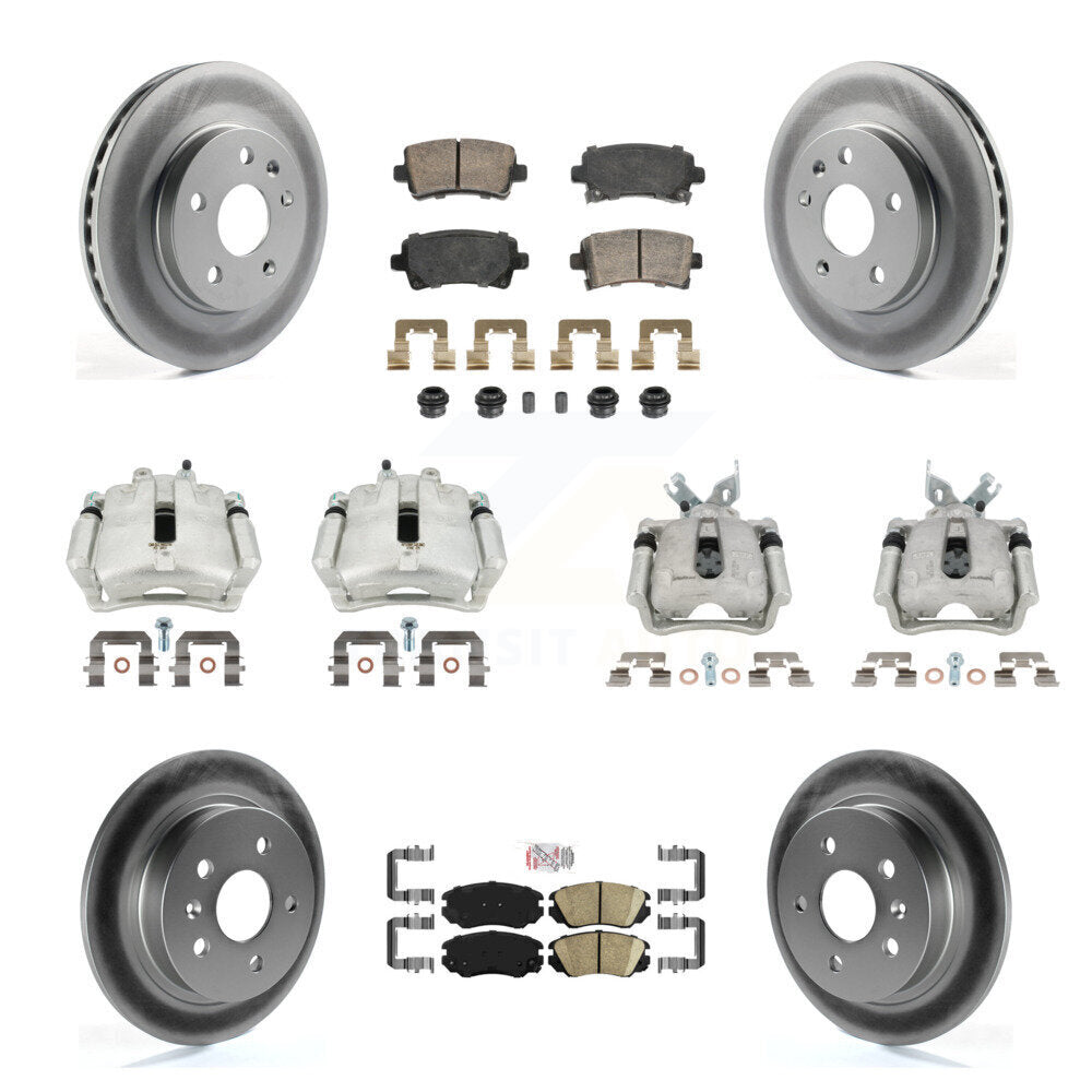 Front Rear Disc Brake Caliper Coat Rotor And Ceramic Pad Kit (10Pc) For Chevrolet Malibu KCG-102842N
