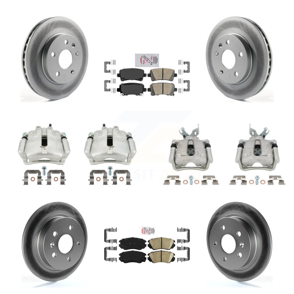 Front Rear Disc Brake Caliper Coat Rotor And Ceramic Pad Kit (10Pc) For Chevrolet Malibu KCG-102844N