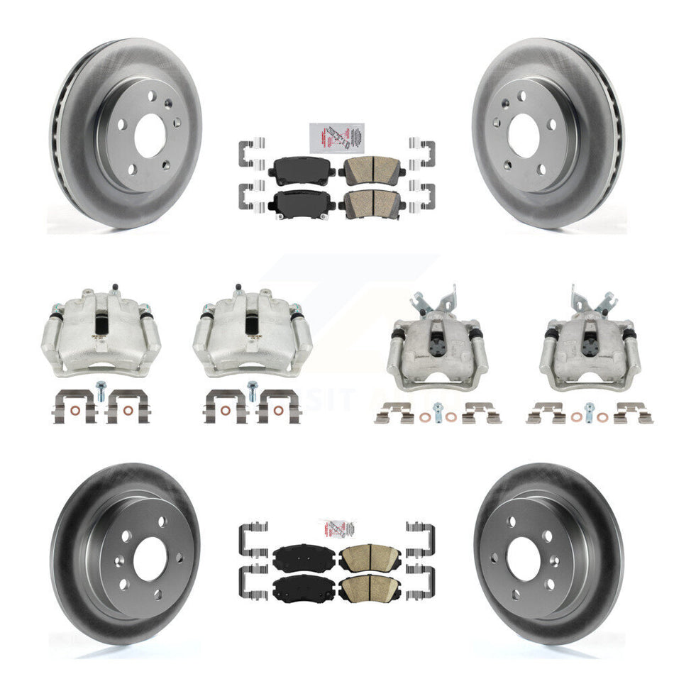 Front Rear Disc Brake Caliper Coat Rotor And Ceramic Pad Kit (10Pc) For Chevrolet Malibu KCG-102844N