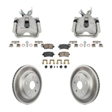 Rear Disc Brake Caliper Coated Rotors And Ceramic Pads Kit For Buick Regal LaCrosse 2.4L KCG-102859N