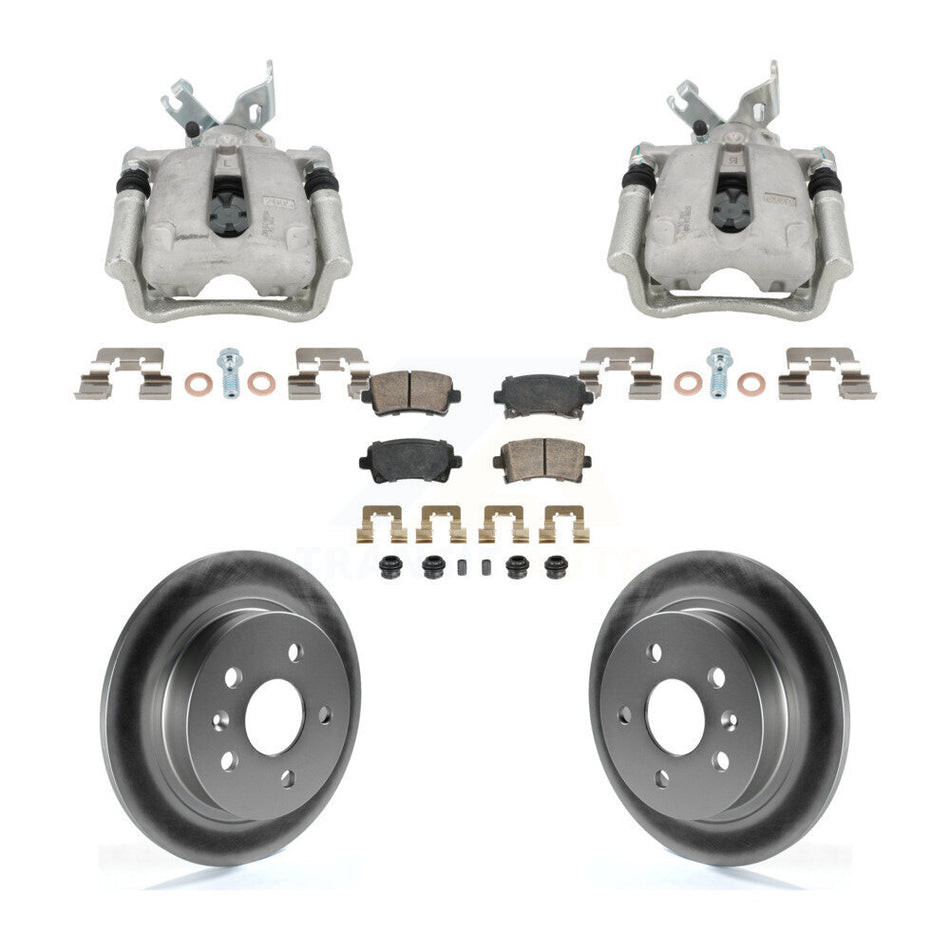 Rear Brake Caliper Coat Rotors Ceramic Pad Kit For Buick Regal LaCrosse Chevrolet Malibu KCG-102860N