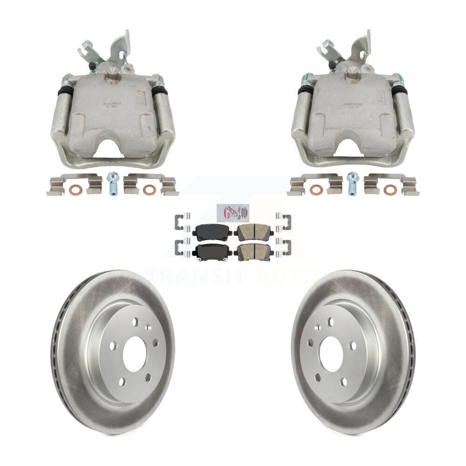 Rear Disc Brake Caliper Coat Rotors And Ceramic Pad Kit For Buick Regal Chevrolet Malibu KCG-102861N