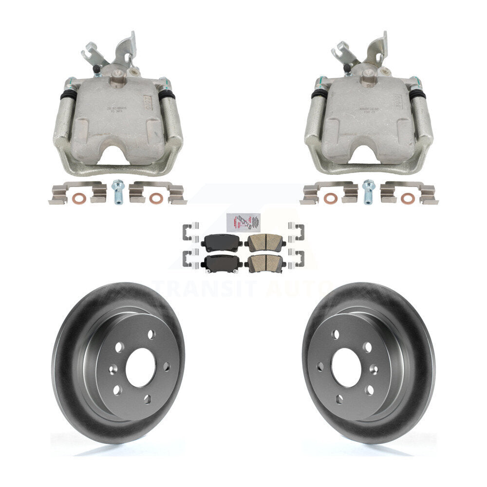 Rear Brake Caliper Coat Rotor Ceramic Pad Kit For 2011-2016 Buick Regal With Solid KCG-102862N