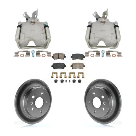 Rear Brake Caliper Coat Rotor Ceramic Pad Kit For 2011-2016 Buick Regal With Solid KCG-102864N