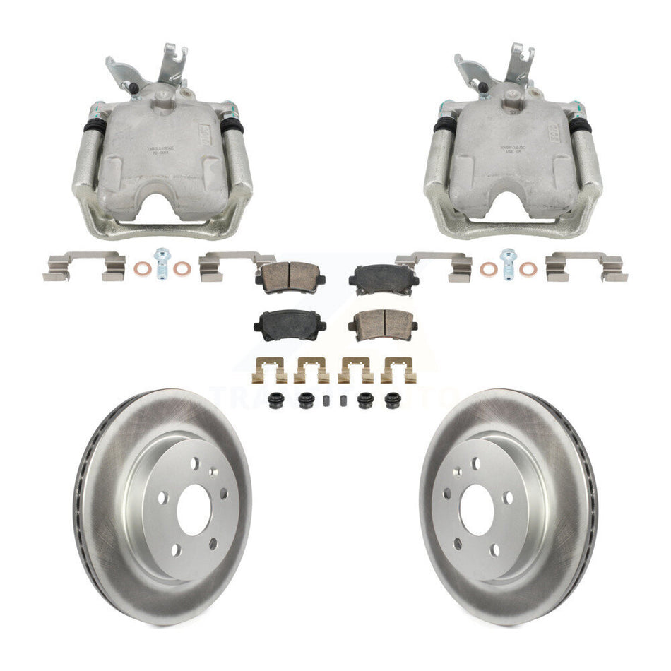 Rear Disc Brake Caliper Coated Rotors And Ceramic Pads Kit For Chevrolet Malibu KCG-102867N
