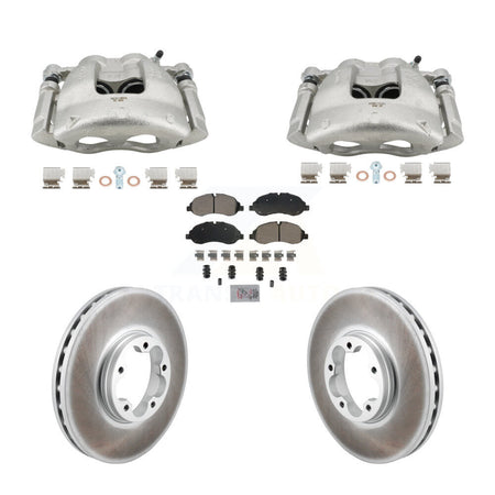Front Brake Caliper Coat Rotors & Semi-Metallic Pad Kit For Ford Transit-250 Transit-150 KCG-102871N