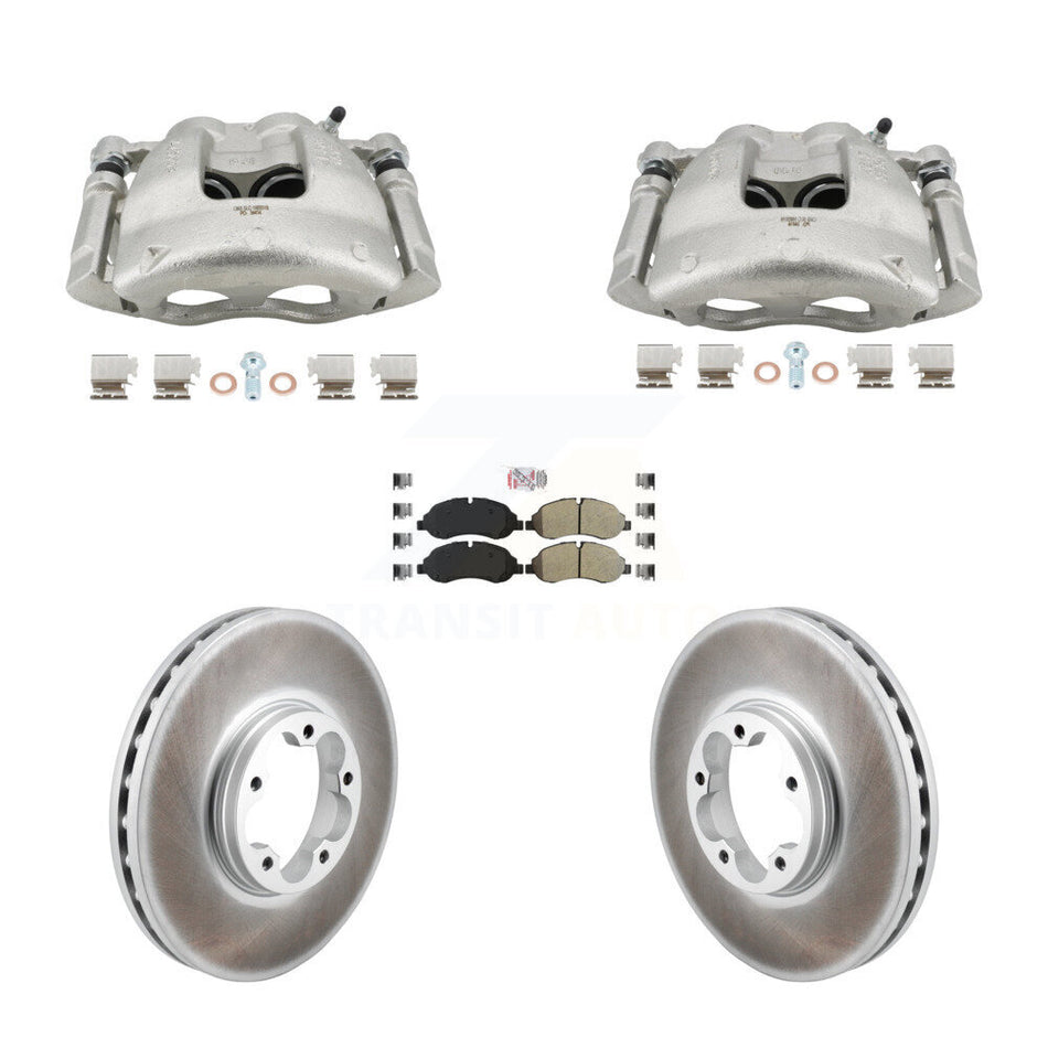Front Brake Caliper Coat Rotors & Semi-Metallic Pad Kit For Ford Transit-250 Transit-150 KCG-102872N