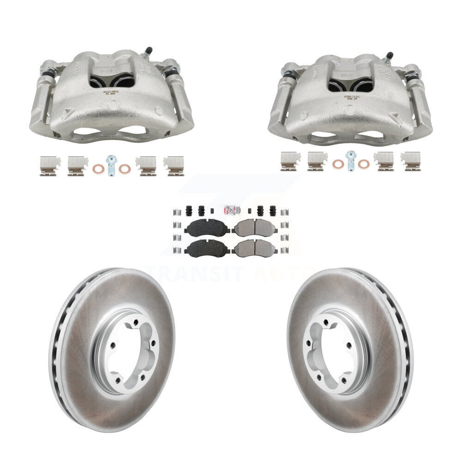 Front Brake Caliper Coat Rotors & Semi-Metallic Pad Kit For Ford Transit-250 Transit-150 KCG-102873N