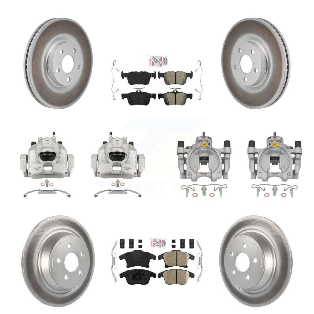 Front Rear Disc Brake Caliper Coat Rotors And Ameribrakes Pad Kit (10Pc) For Lincoln MKZ KCG-102876N