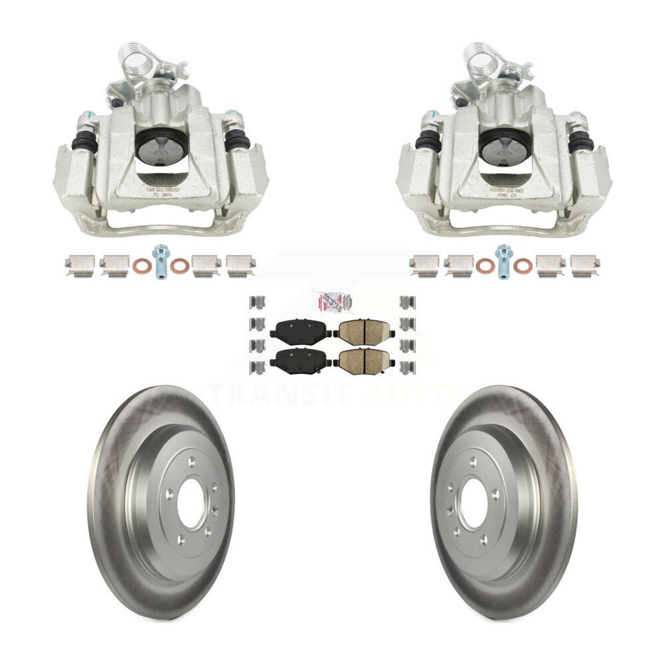 Rear Brake Caliper Coat Rotor & Ceramic Pad Kit For 2015 Ford Explorer Limited/Sport/XLT KCG-102886N
