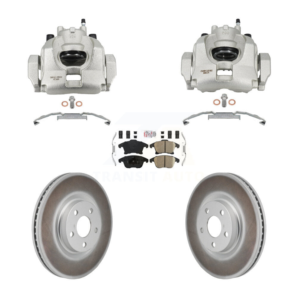 Front Disc Brake Caliper Coated Rotors And Ceramic Pads Kit For Lincoln MKZ KCG-102888N