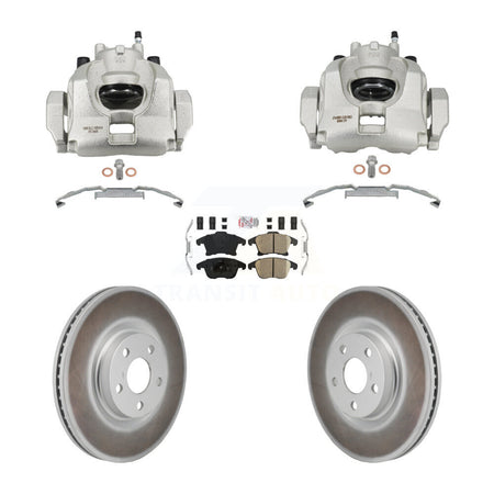 Front Disc Brake Caliper Coated Rotors And Ceramic Pads Kit For Lincoln MKZ KCG-102888N