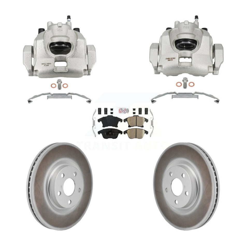 Front Disc Brake Caliper Coated Rotors And Ceramic Pads Kit For Lincoln MKZ KCG-102888N