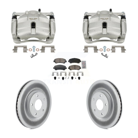 Front Disc Brake Caliper Coated Rotors And Ceramic Pads Kit For Nissan Rogue Select KCG-102889N