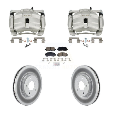 Front Disc Brake Caliper Coated Rotors And Ceramic Pads Kit For Nissan Rogue Select KCG-102890N