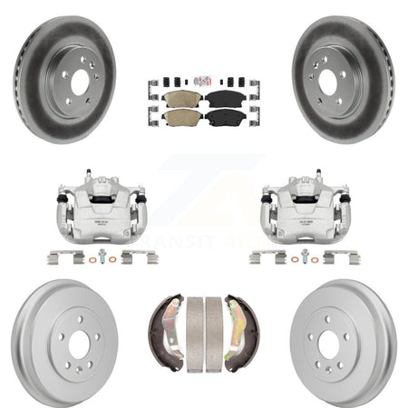 Front Rear Brake Caliper Coat Rotors Drum Ceramic Pad Kit (8Pc) For 13-17 Chevrolet Trax KCG-102900N