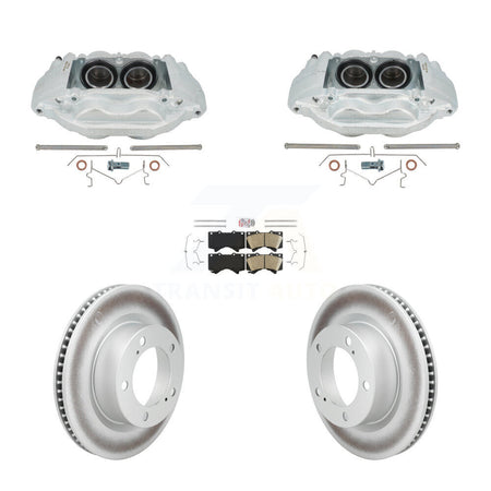 Front Disc Brake Caliper Coat Rotors Ceramic Pad Kit For Lexus LX570 Toyota Land Cruiser KCG-102925N