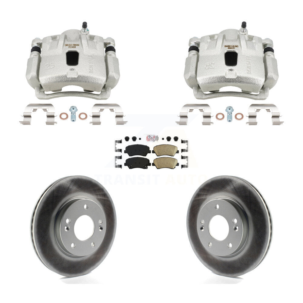 Front Disc Brake Caliper Coated Rotors And Ceramic Pads Kit For Hyundai Elantra Coupe KCG-102926N