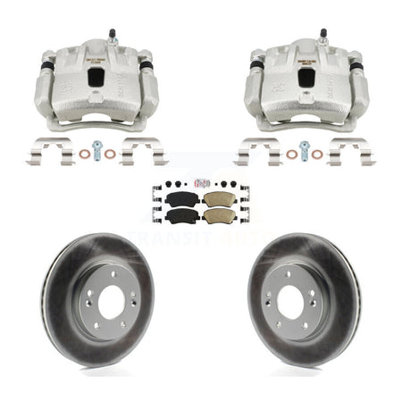 Front Disc Brake Caliper Coated Rotors And Ceramic Pads Kit For Hyundai Elantra Coupe KCG-102926N