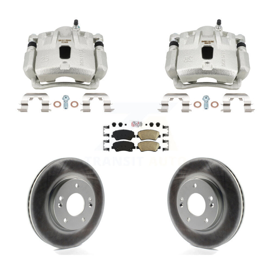 Front Disc Brake Caliper Coated Rotors And Ceramic Pads Kit For Hyundai Elantra Coupe KCG-102926N