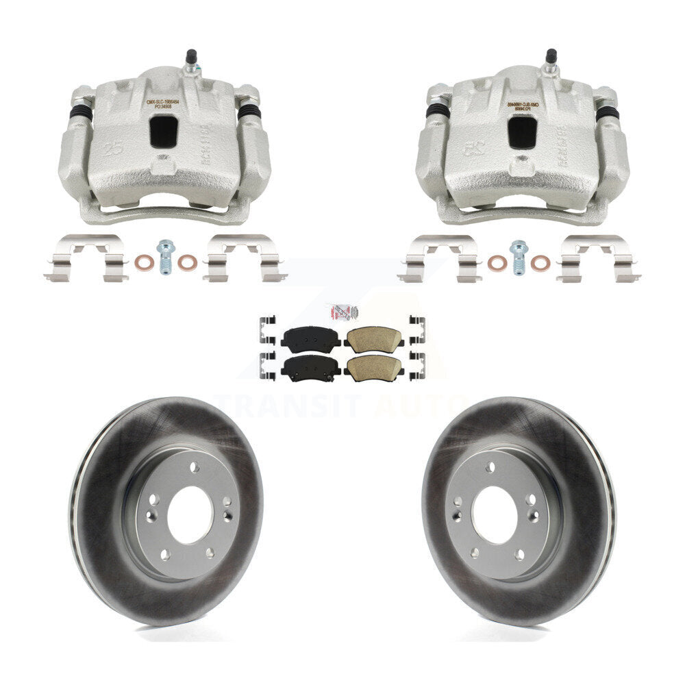 Front Disc Brake Caliper Coated Rotors And Ceramic Pads Kit For Hyundai Elantra Coupe KCG-102927N