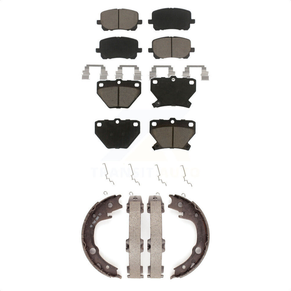 Front Rear Ceramic Brake Pads And Parking Shoes Kit For Toyota Corolla Matrix Pontiac Vibe KCN-100010