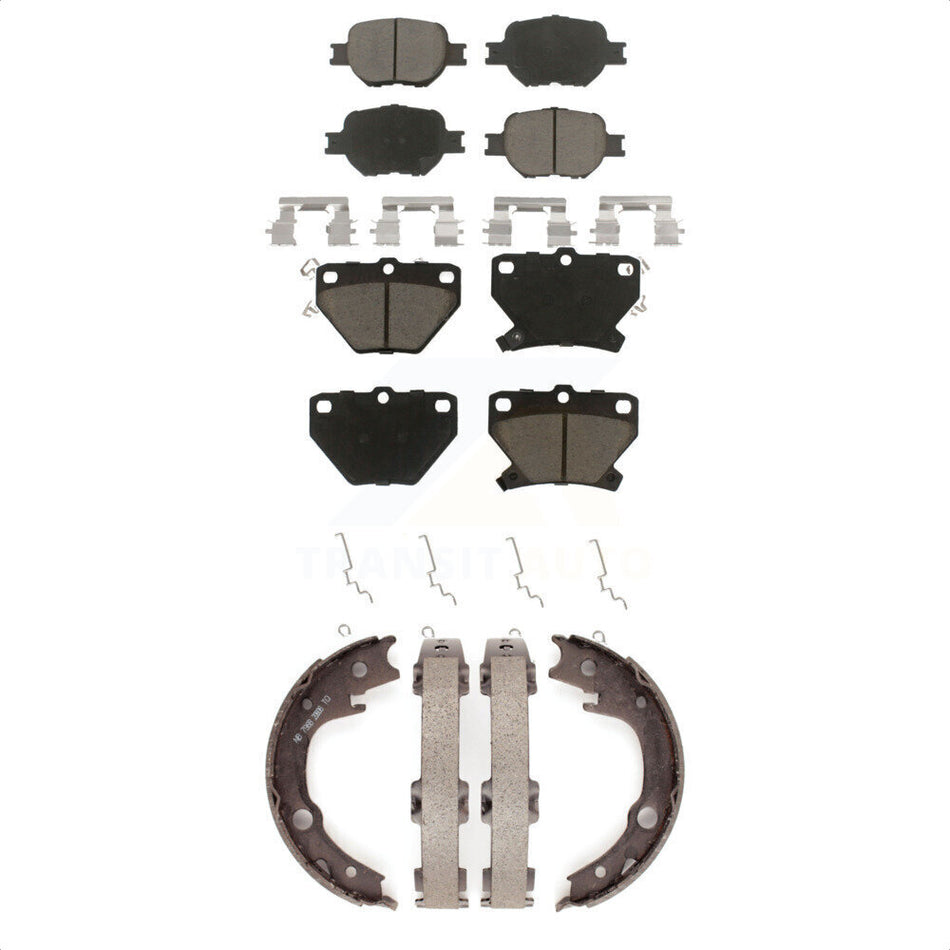 Front Rear Ceramic Brake Pads And Parking Shoes Kit For Toyota Celica KCN-100012