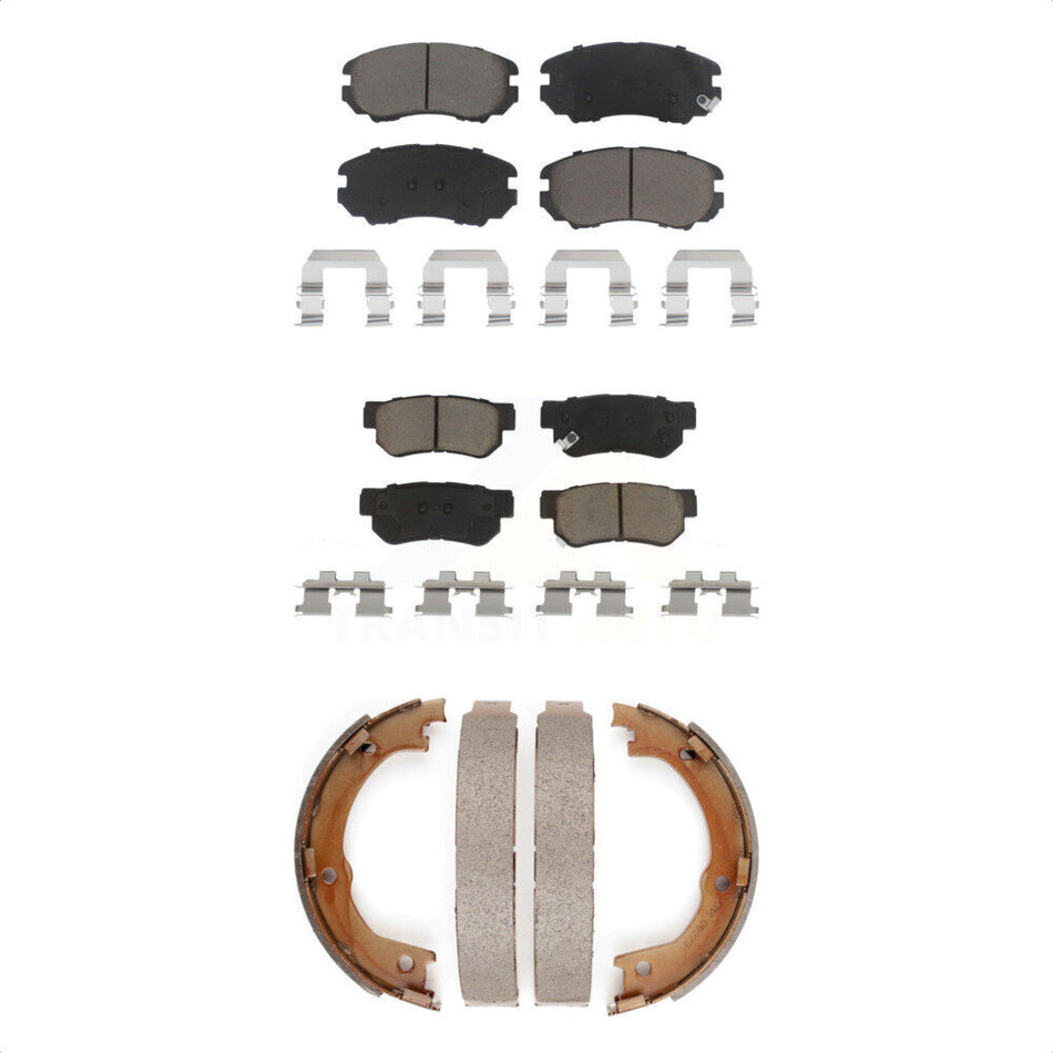Front Rear Ceramic Brake Pads And Parking Shoes Kit For 2006-2009 Hyundai Azera KCN-100016