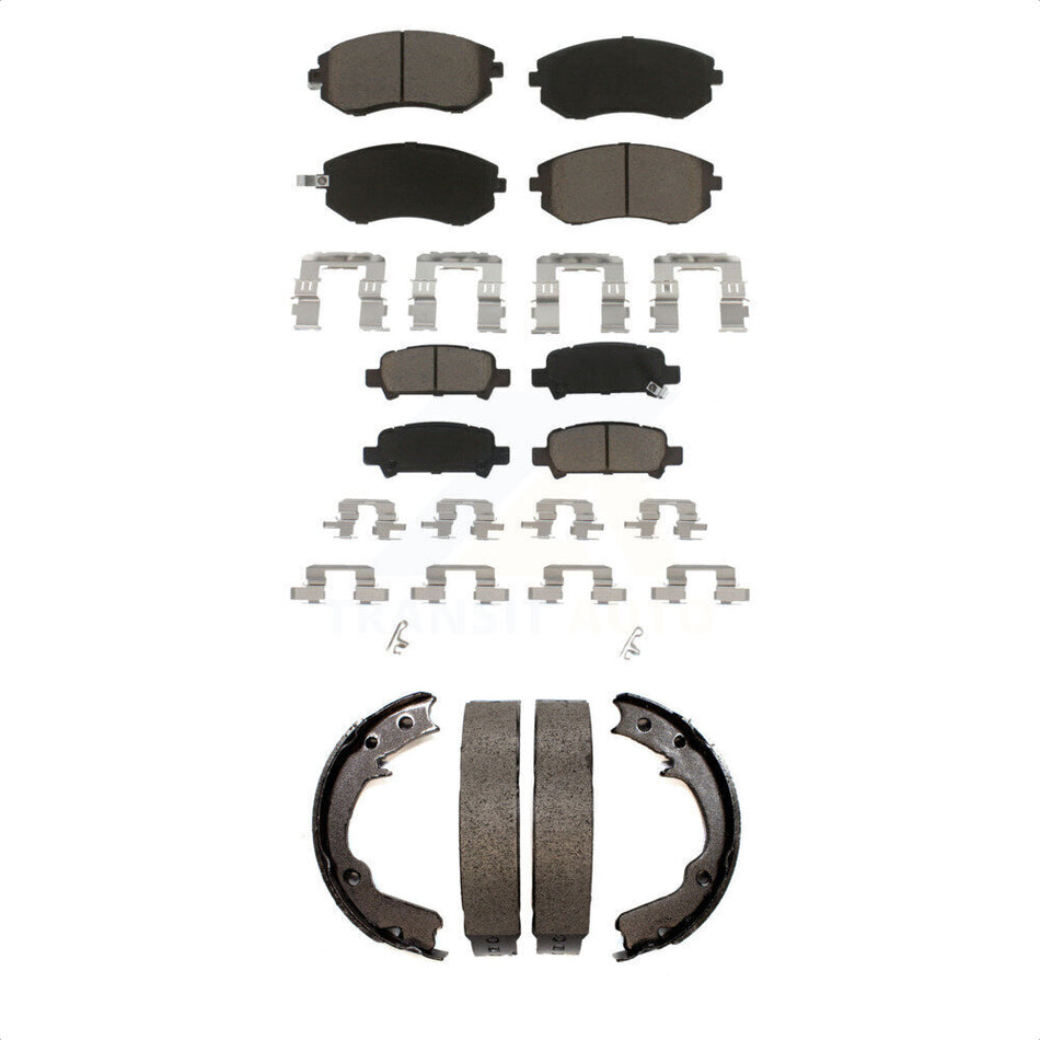 Front Rear Ceramic Brake Pads And Parking Shoes Kit For Subaru Impreza Forester KCN-100031