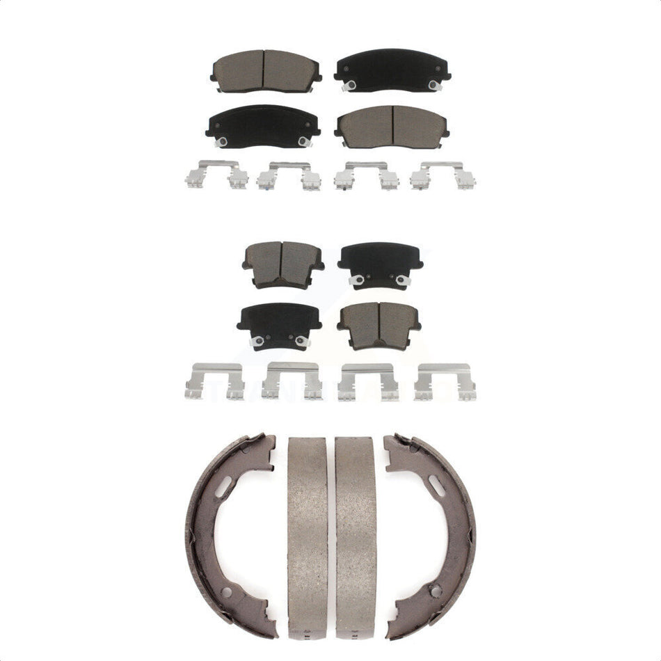 Front Rear Ceramic Brake Pads And Parking Shoes Kit For Dodge Charger Chrysler 300 Challenger Magnum KCN-100034